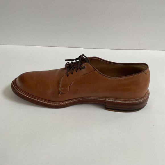 Alden 9501 Natural Chromexcel Plain Toe Blucher Lace Up Dress Shoes 8 D main image 8